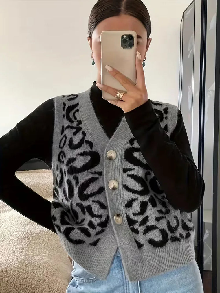 Gilet met panterprint