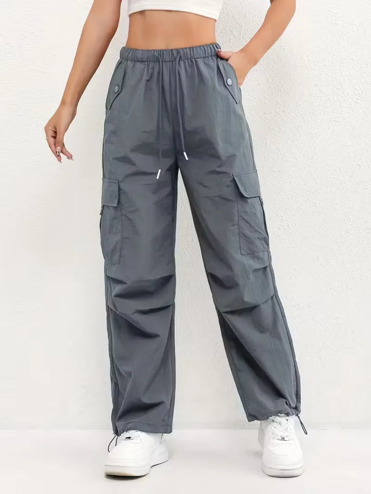 Cargo broek met hoge taille