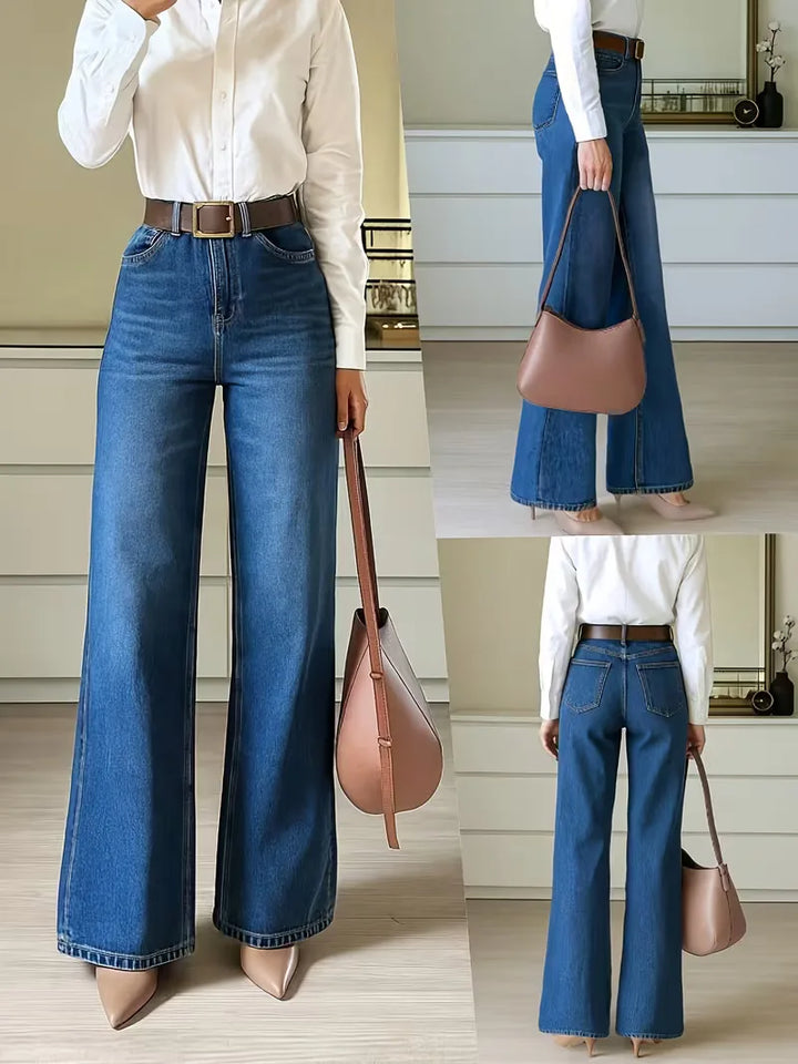 Wide leg jeans donker gewassen
