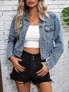 Spijkerjas met flap pockets