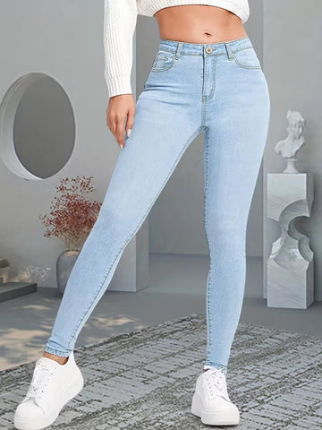 Skinny jeans met hoge taille