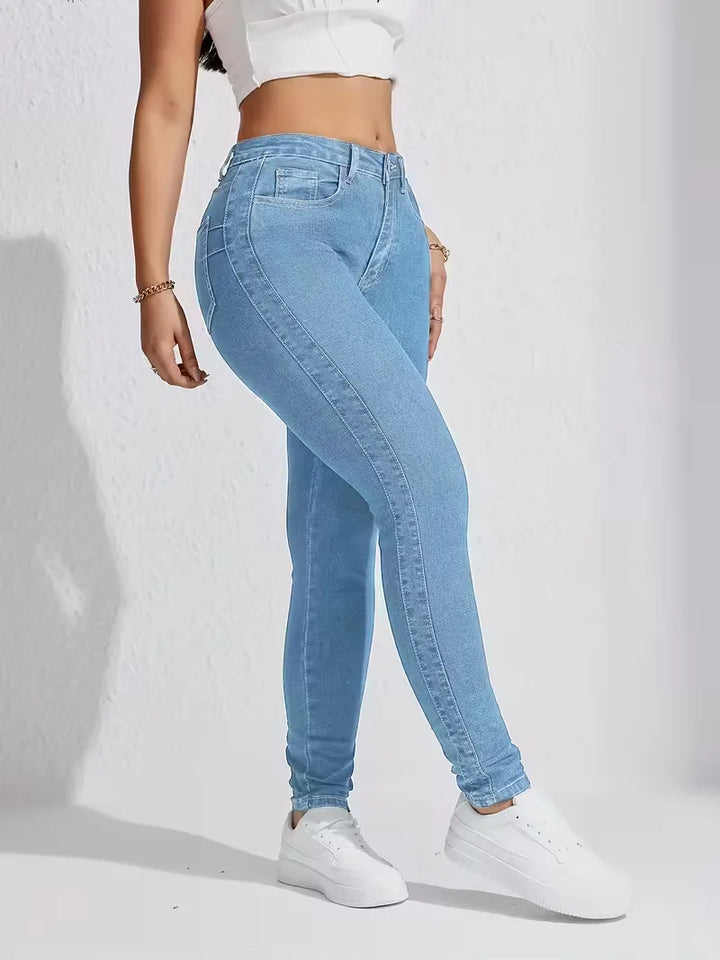 Skinny jeans met hoge taille