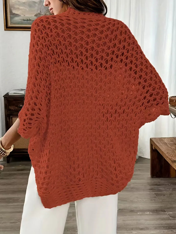 Oversized cardigan met hollow-out design