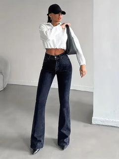 Flared jeans met hoge taille
