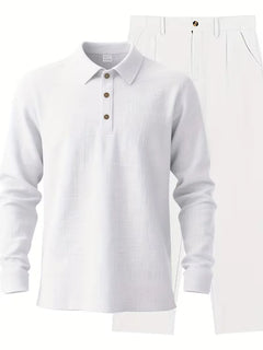 Linnen pak met mandarin collar