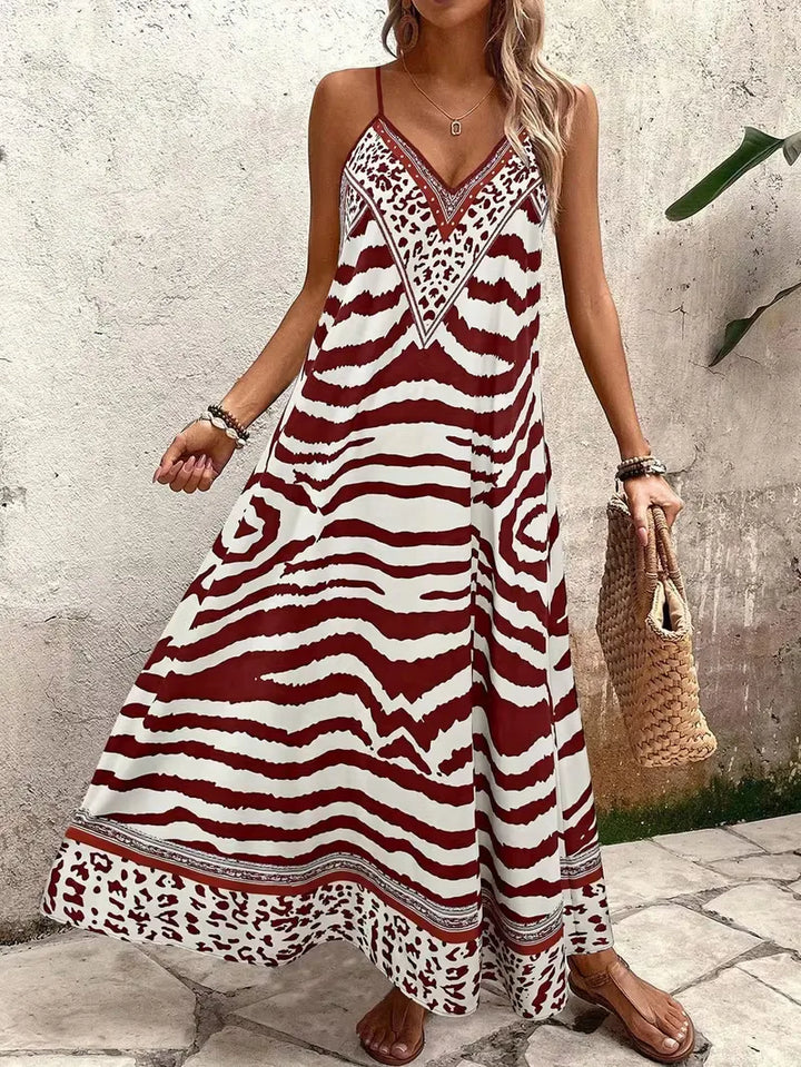 Maxi jurk met leopard print