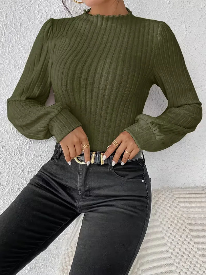 Bodysuit met rib-knit en lange mouwen