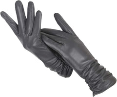 Elise | Klassieke & stijlvolle leren handschoenen in de kleur Donkergrijs voor dames in Heritage stijl ideaal voor de winter
