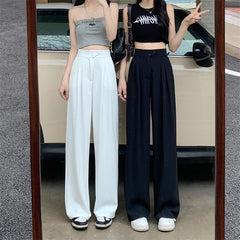 Elke | Brede stijlvolle pantalon in de kleur Wit voor dames in Formal stijl ideaal voor de lente.