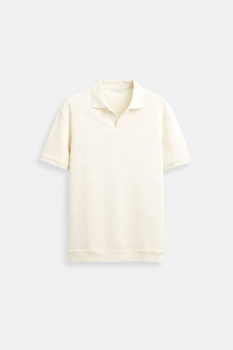 Stijlvolle Heren Polo T-shirt van Wol met Structuur