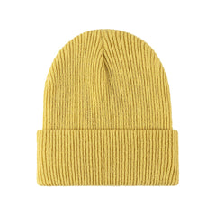 Evelien | Veelzijdige & warme gebreide beanie in de kleur Geel voor dames in Lounge stijl ideaal voor de winter