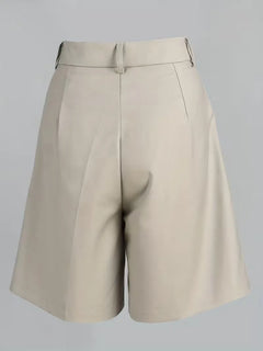 High-waisted straight leg shorts