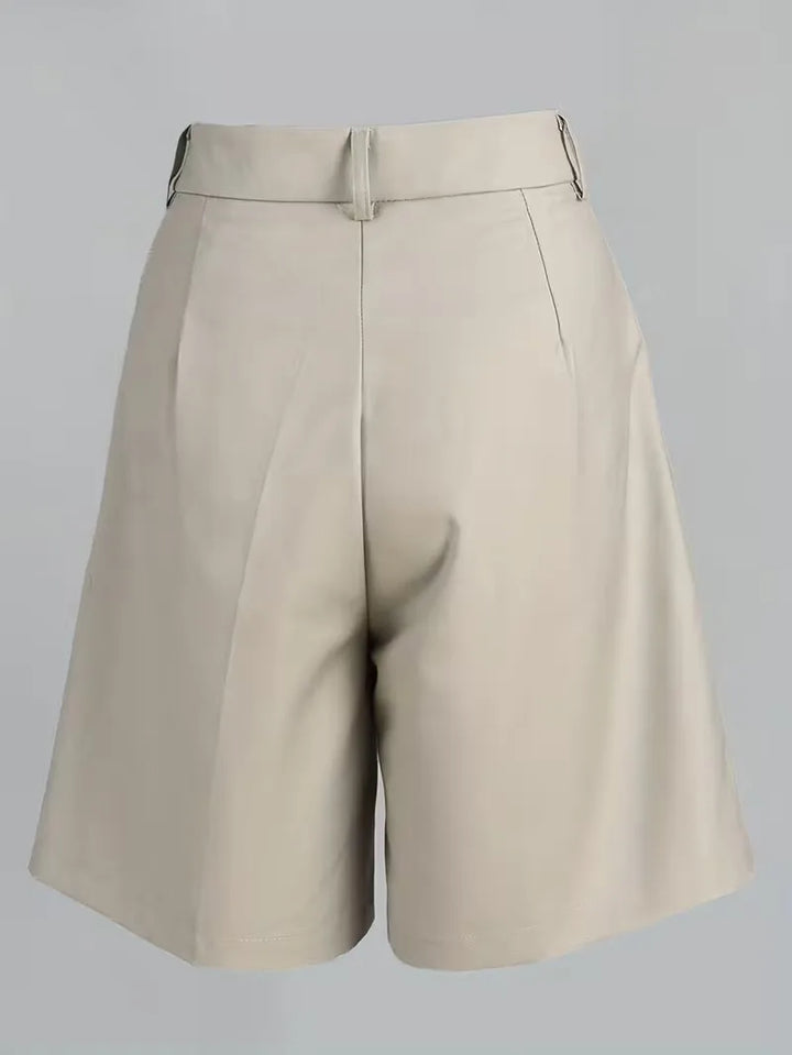 High-waisted straight leg shorts