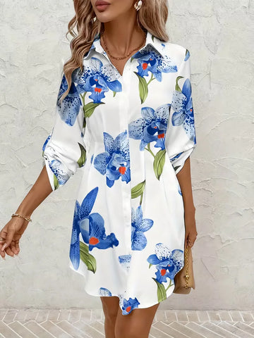 Overhemdjurk met bloemenprint