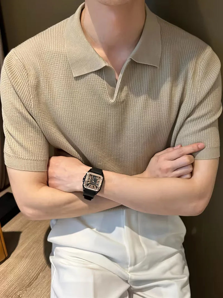 Polo's met V-neck en korte mouwen