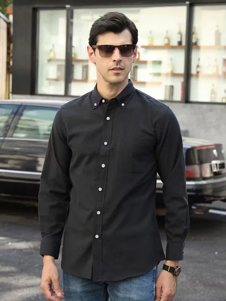 Casual overhemd met mandarin collar