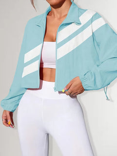Track jacket met elastische manchetten