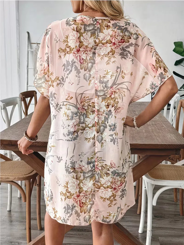 Chiffon cardigan met bloemenprint