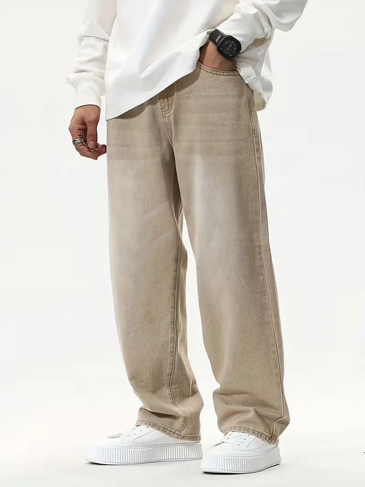 Loose fit jeans met wide leg
