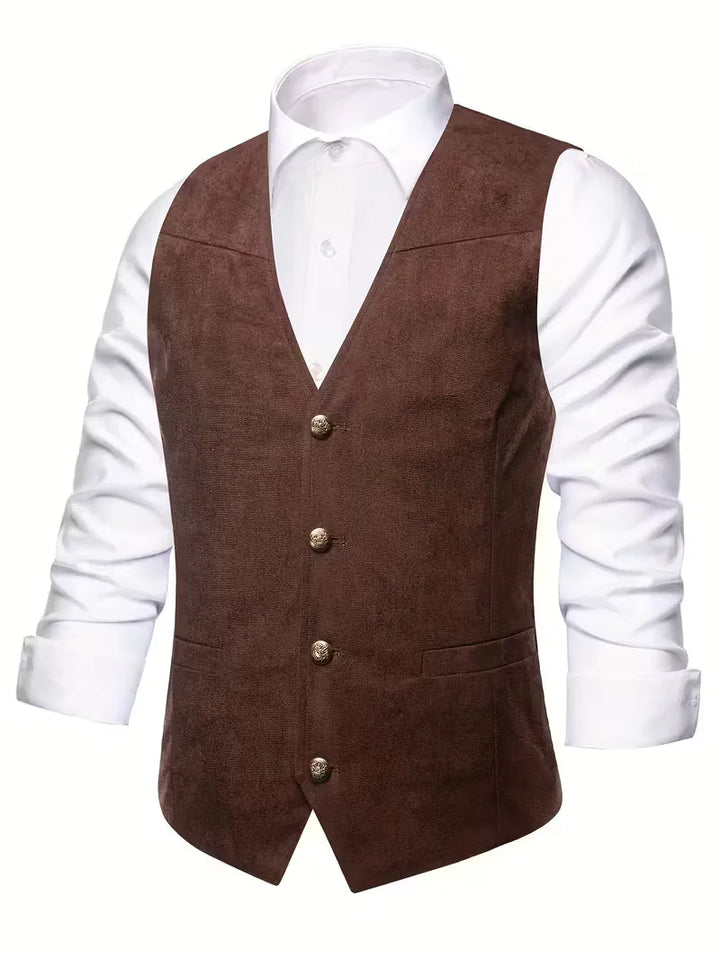 Gilet met V-hals en knopen