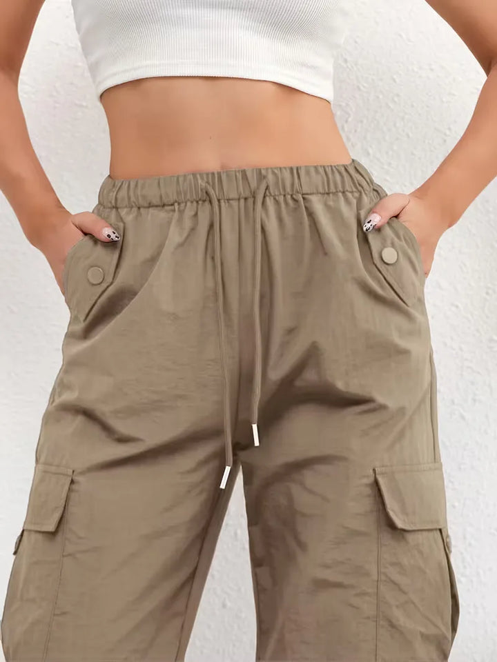 Cargo broek met hoge taille