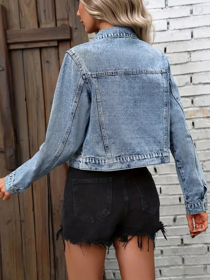 Spijkerjas met flap pockets