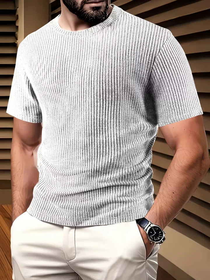 Casual heren T-shirt met jacquard patroon