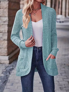 Open vest met ribbelstructuur