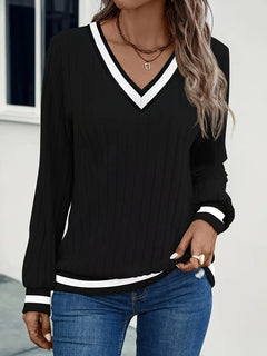 Casual longsleeve met V-hals