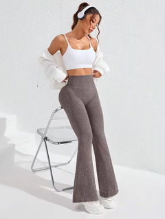 Legging met hoge taille en flared leg