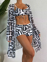 Driedelige set met geometrisch patroon