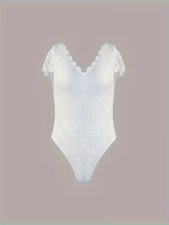 Kant bodysuit met V-hals