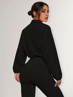 Track jacket met elastische manchetten