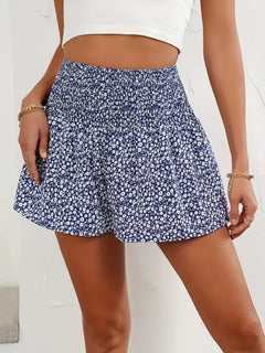 Short met hoge taille en bloemenpatroon