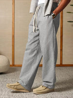 Gestreepte joggers met brede fit