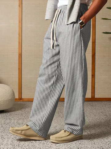 Gestreepte joggers met brede fit