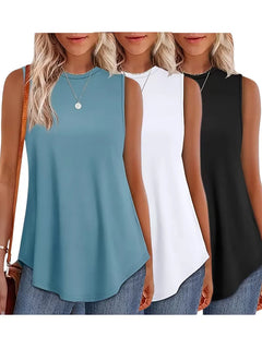 Tanktop loose fit met ronde hals