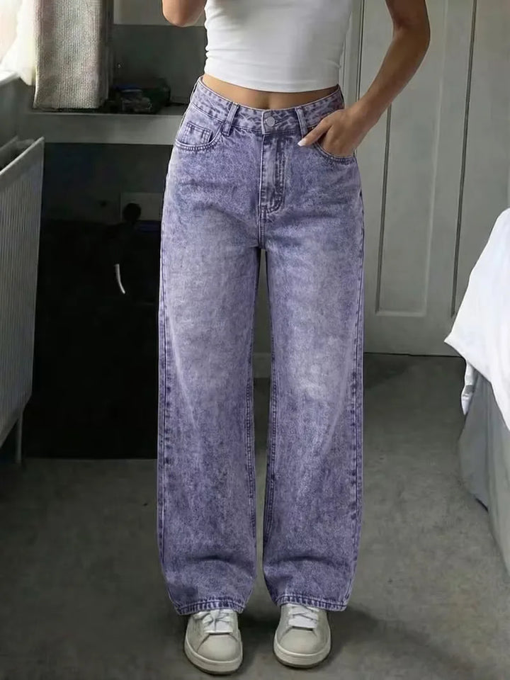 Straight jeans met mid-rise
