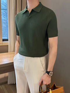 Polo's met V-neck en korte mouwen