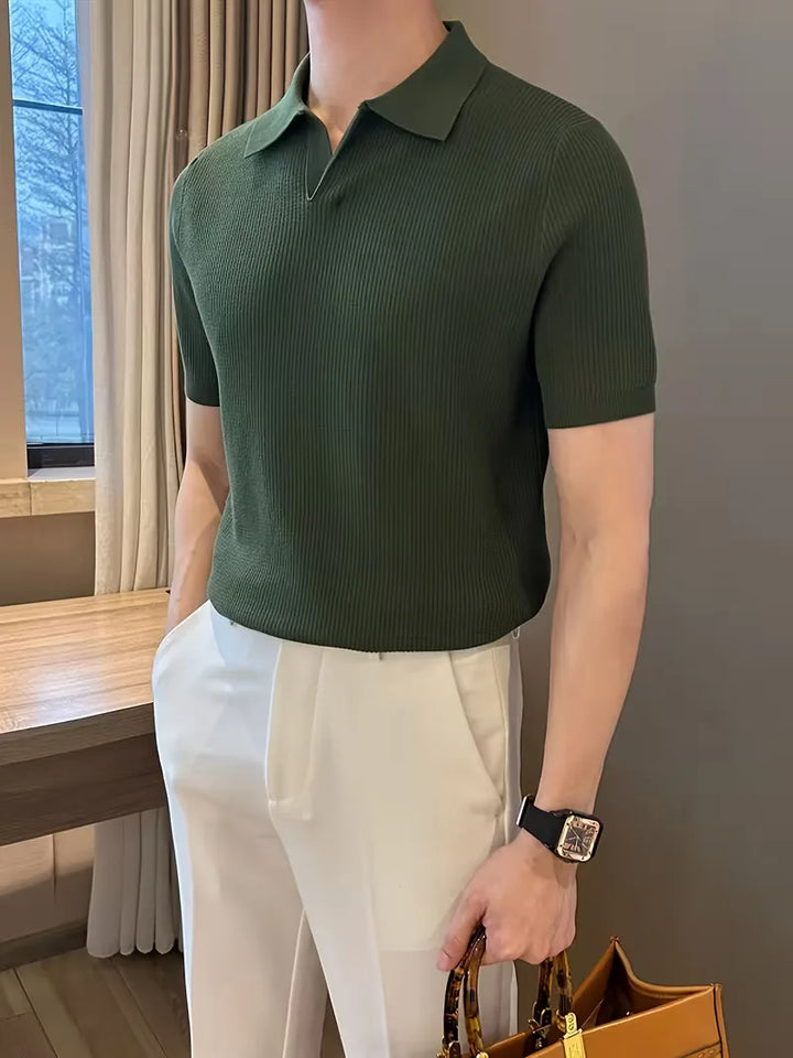Polo's met V-neck en korte mouwen