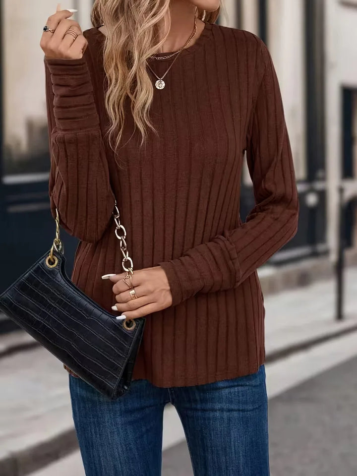 Longsleeve met ribbelstructuur