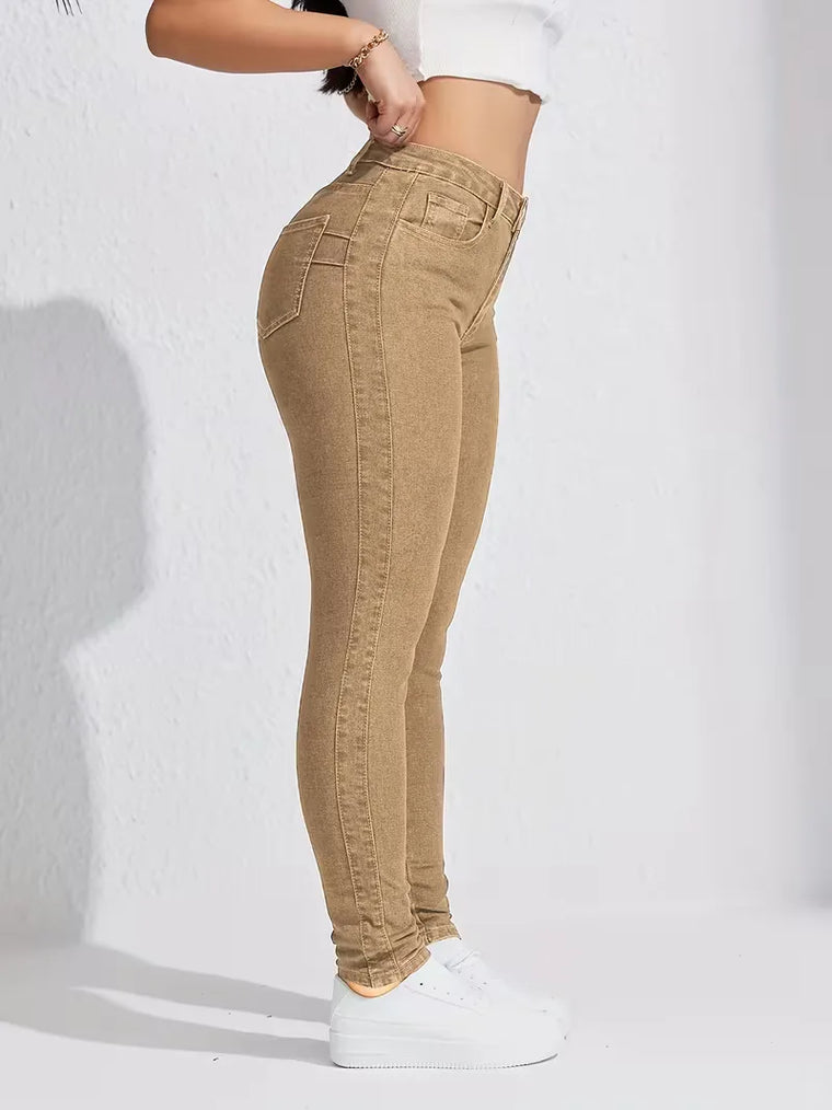 Skinny jeans met high waist