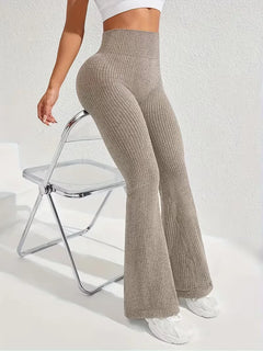 Legging met hoge taille en flared leg