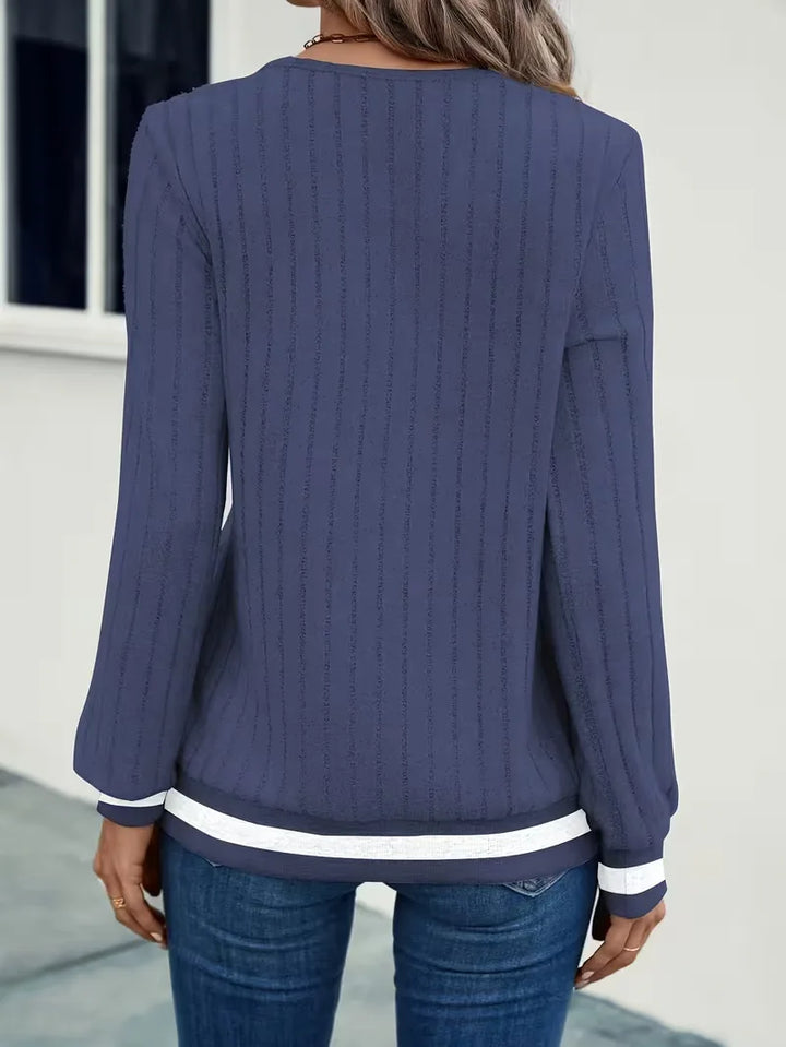 Casual longsleeve met V-hals