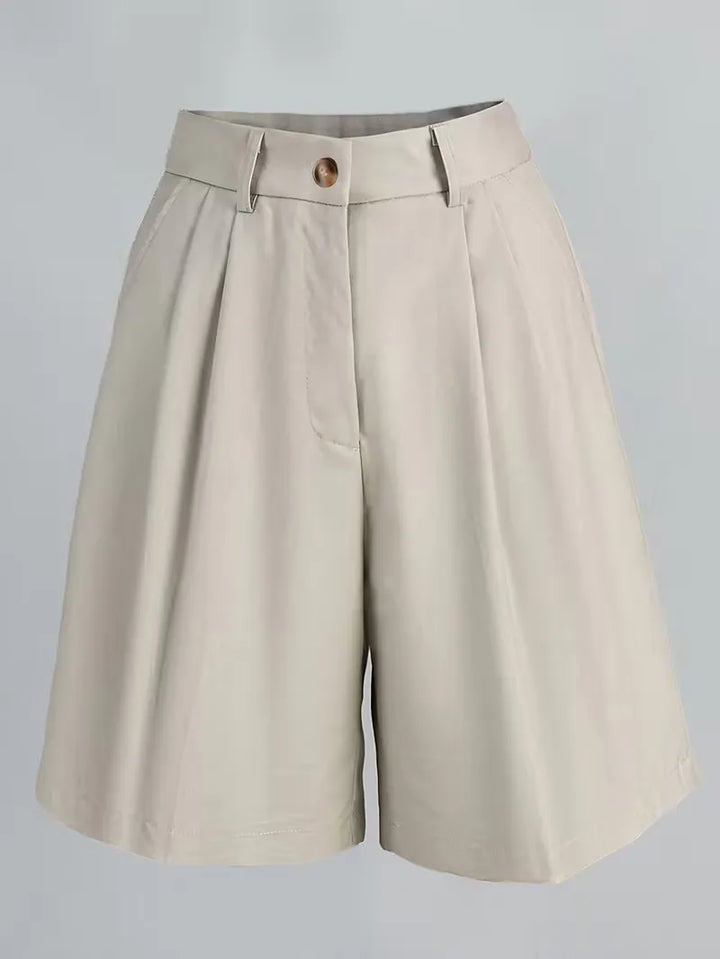 High-waisted straight leg shorts