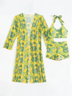 Cover-up met halternek en shorts
