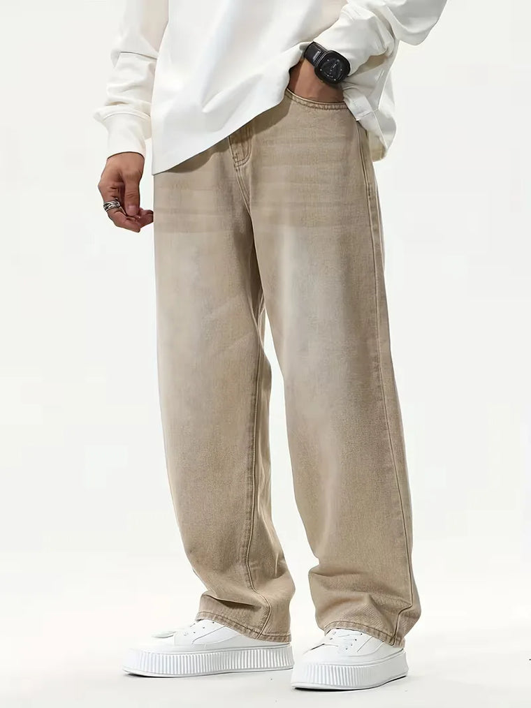 Loose fit jeans met wide leg
