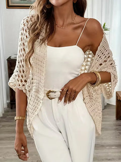 Oversized cardigan met hollow-out design