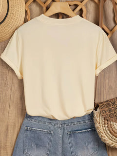 T-shirt met lotus bloemenprint