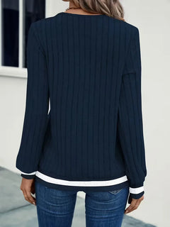 Casual longsleeve met V-hals